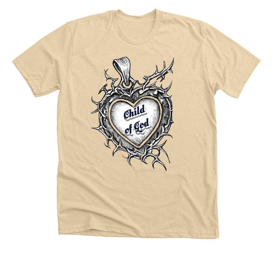 Child of God heart shaped locket and thorns. American Apparel options available.